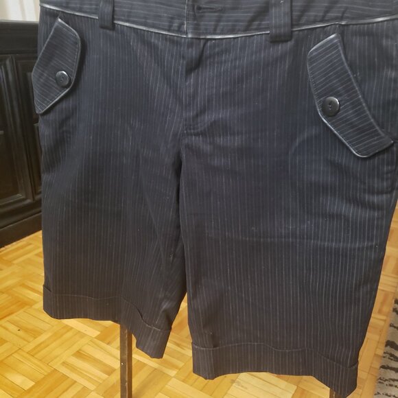 Della Spiga Italy, dark navy blue Blazer w leather accents and matching bermuda - Picture 13 of 15